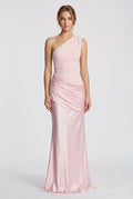 Damen One-Shoulder-Maxikleid mit Satin-Drapierung