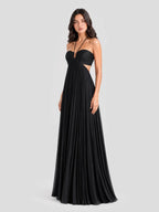 Maxikleid mit V-Ausschnitt und Neckholder