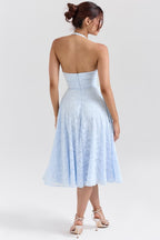 Kleid mit Neckholder in Blau