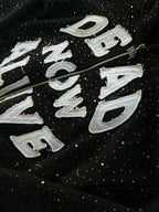 Hoodie mit Reißverschluss und Grafikdruck in Schwarz