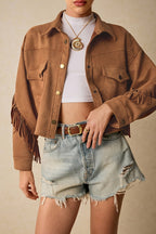 Jacke in Braun mit Reverskragen