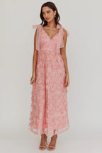 Mykonos – Maxikleid mit Mesh-Akzenten