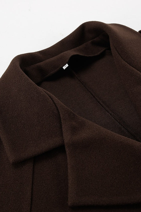 Jacke mit Wolle in Braun mit Reverskragen