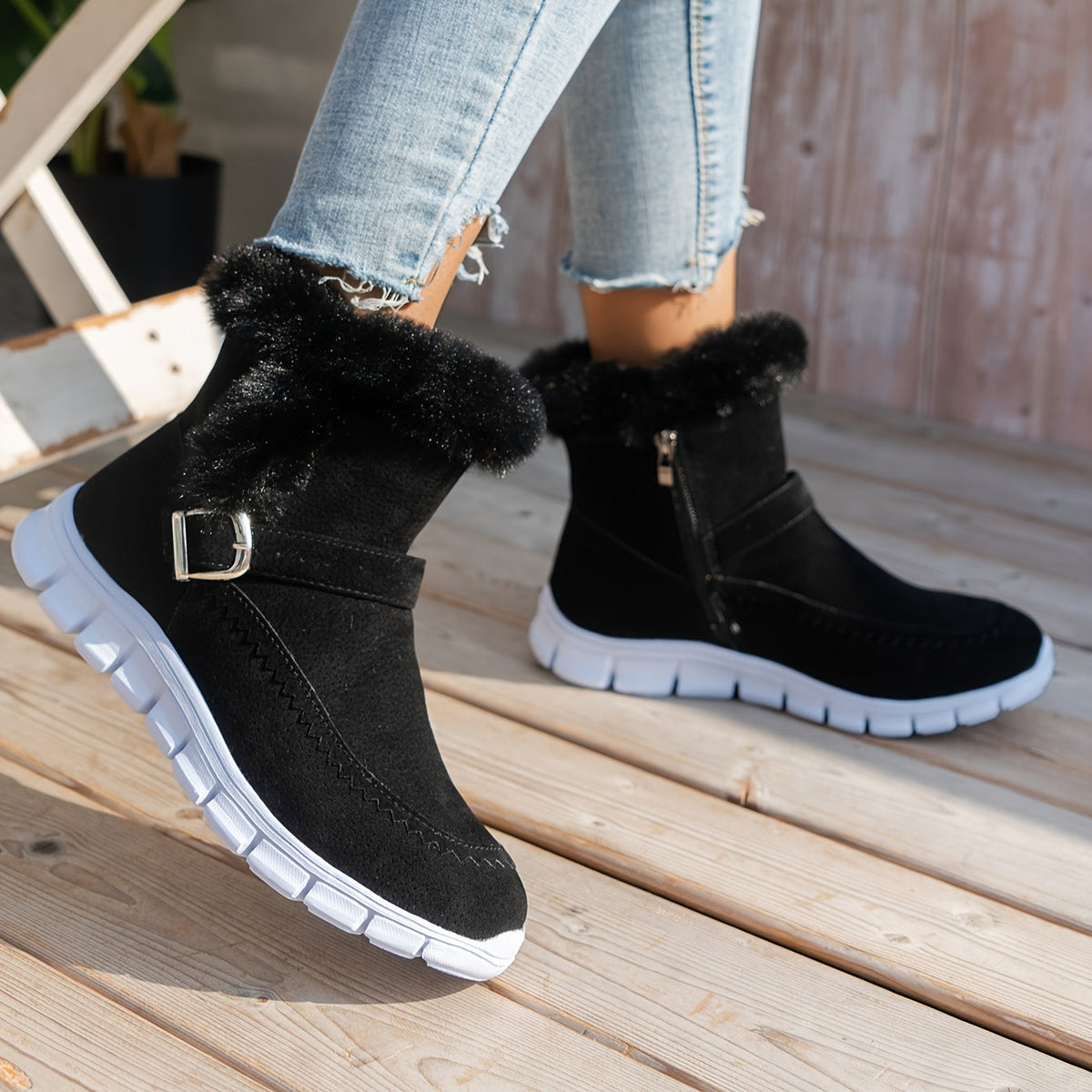 Warme Samt-Schneestiefel für Damen – Komfortabel und Elegant