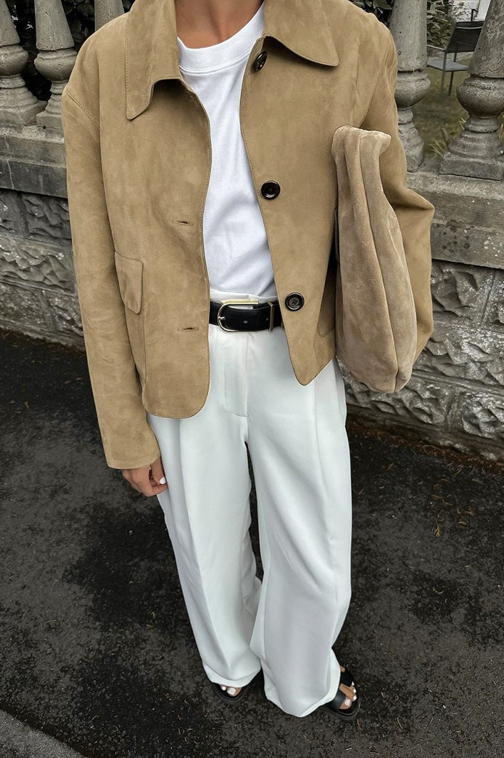 Jacke mit Wildleder