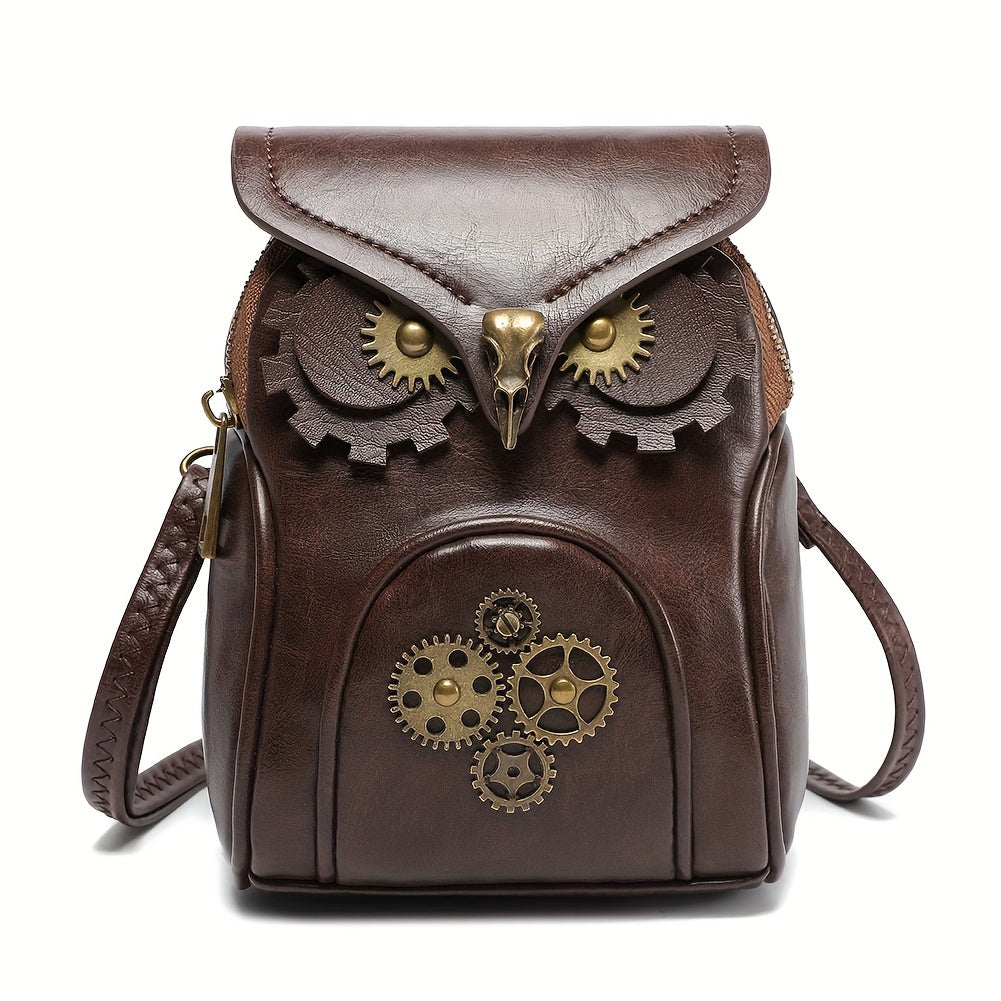 Steampunk Eule Mini Umhängetasche – Modisch und Funktional