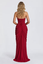 Splitted – Spitzen-Maxikleid mit Beinschlitz und Korsett-Schnürung