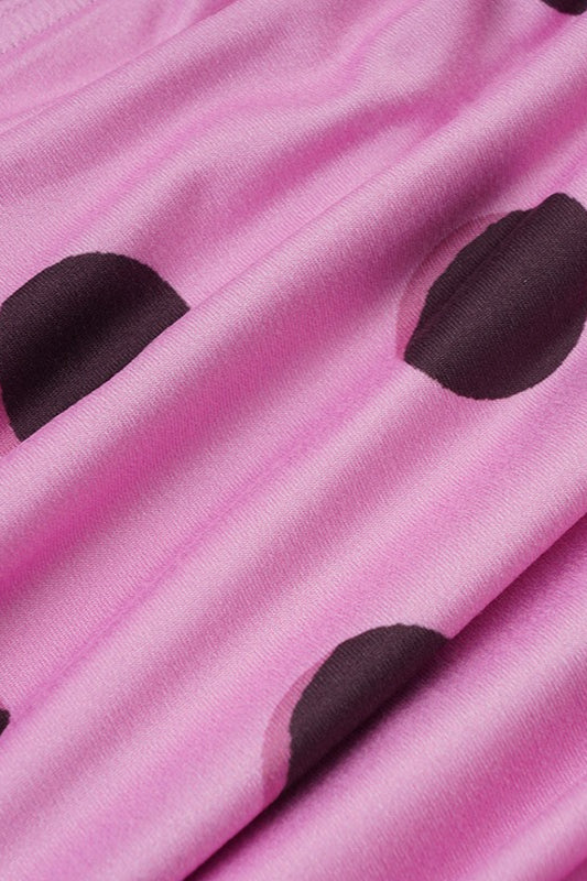 Figurbetontes Maxikleid mit Neckholder, V-Ausschnitt und Punktemuster
