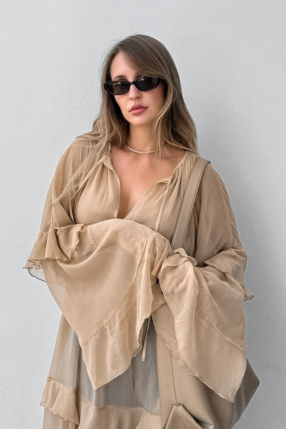 Maxikleid in Khaki