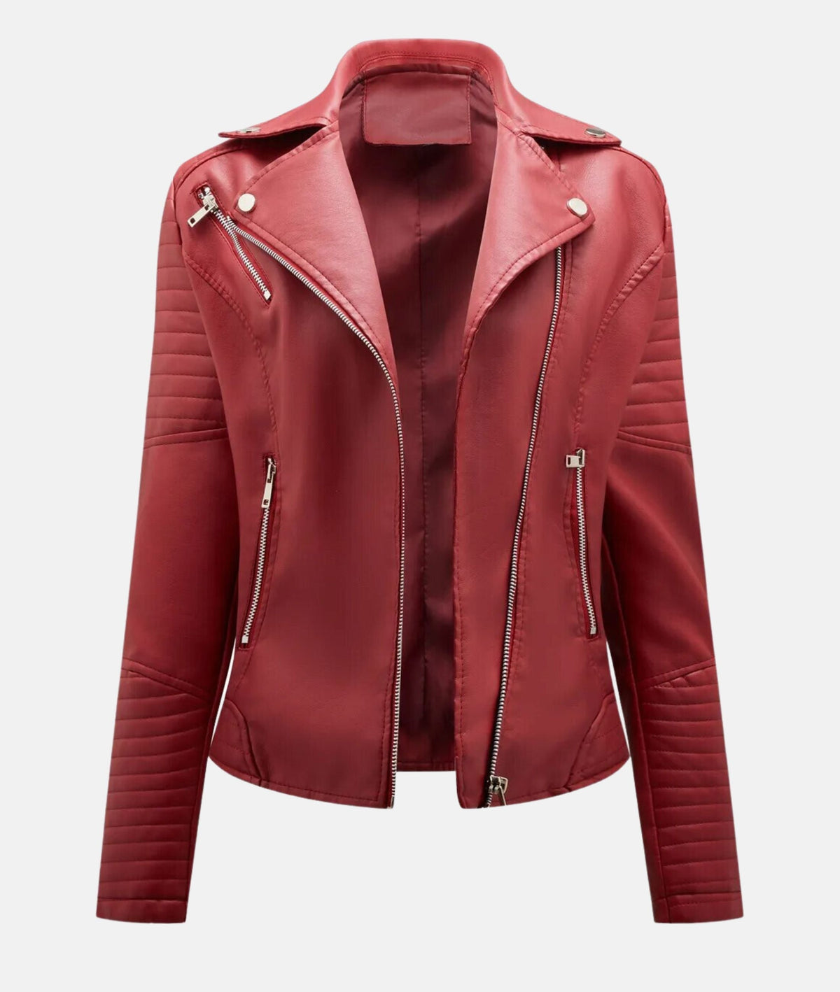 Biker-Lederjacke ohne Kapuze