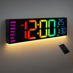 LumiWall Digitale Wanduhr – Groß, Farblich sowie Leicht Ablesbar