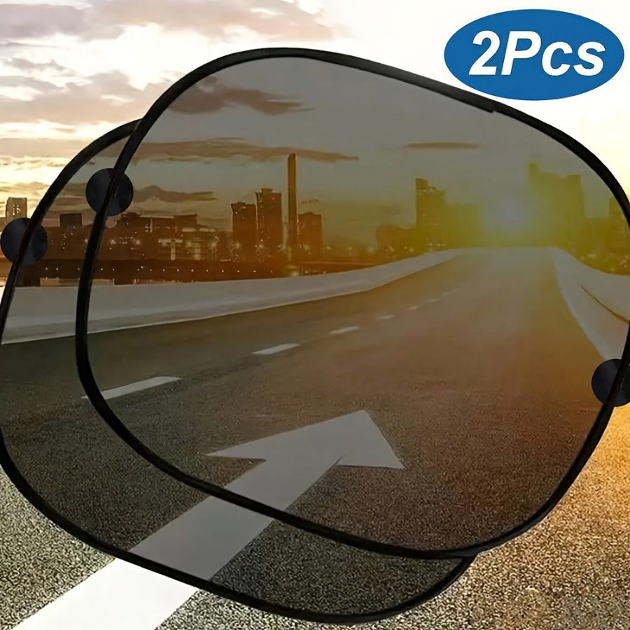 Paar von Autoscheiben-Sonnenschutz: Schwarzes Netz für Sommer-Schutz