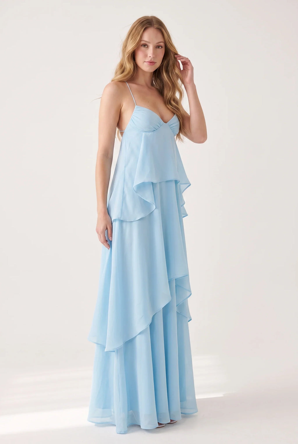 Maxikleid mit V-Ausschnitt und Neckholder