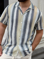 Herren Sommer Lässig Kurzarmshirt – Gewebter Stoff für einen Frischen Look
