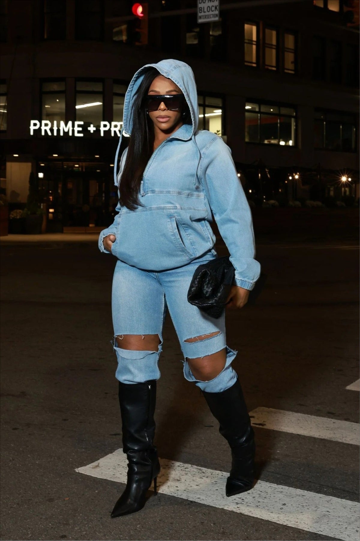 Hoodie mit Denim
