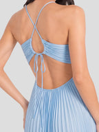 Maxikleid mit V-Ausschnitt und Neckholder