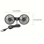 Tragfan Dual Car Fan: 5-Blatt 360° Rotierend Ultra-Leise