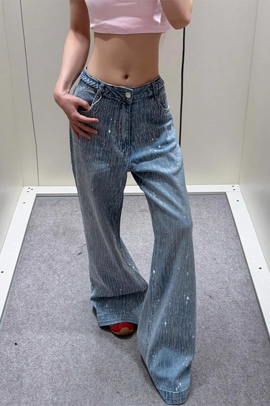 Jeans mit Denim und Strass