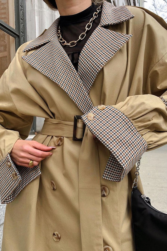 Trenchcoat im Vintage-Stil in Khaki