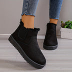 Stiefeletten gefüttert mit flachem Absatz – Beige