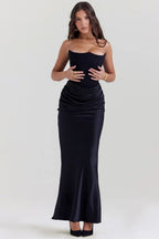 Damen Abendkleid mit Corsage und Drapierung