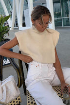Pullover mit Rollkragen und kurzen Ärmeln