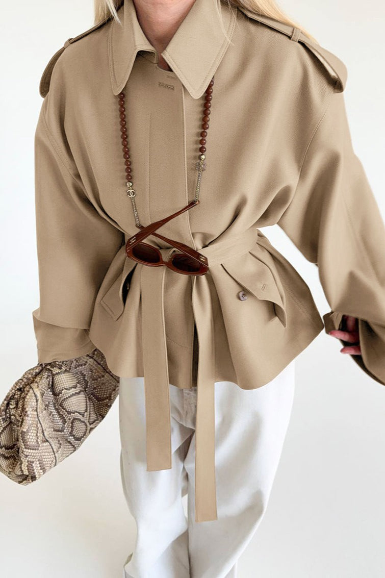 Jacke mit Reverskragen und Wildleder