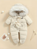 Snowy Baby Strampler – Warmer Winter-Overall inklusive Kapuze für draußen