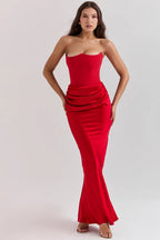 Damen Abendkleid mit Corsage und Drapierung