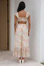 Maxikleid mit Rüschen und Cut-outs