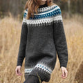 Longpullover mit nordischem Muster