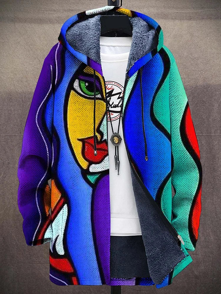 Luxuriöser Strickjacke mit künstlerischer Inspiration