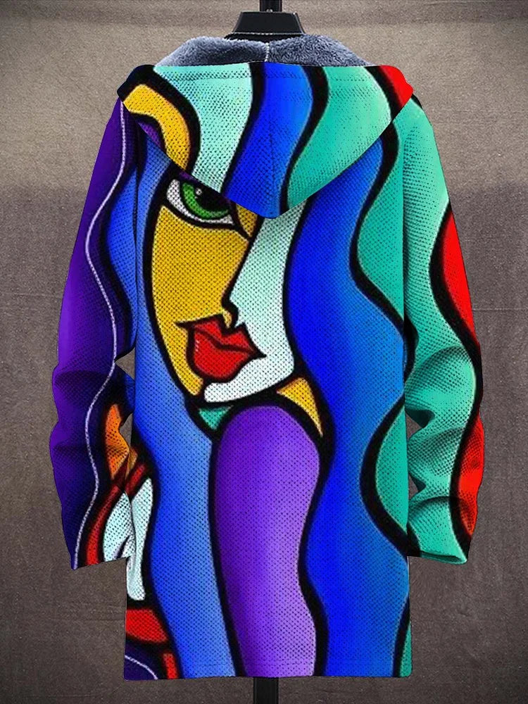 Luxuriöser Strickjacke mit künstlerischer Inspiration