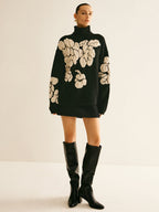 Pullover mit Rollkragen und Wolle