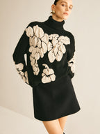 Pullover mit Rollkragen und Wolle