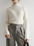Pullover mit Strickstruktur in Cremeweiß