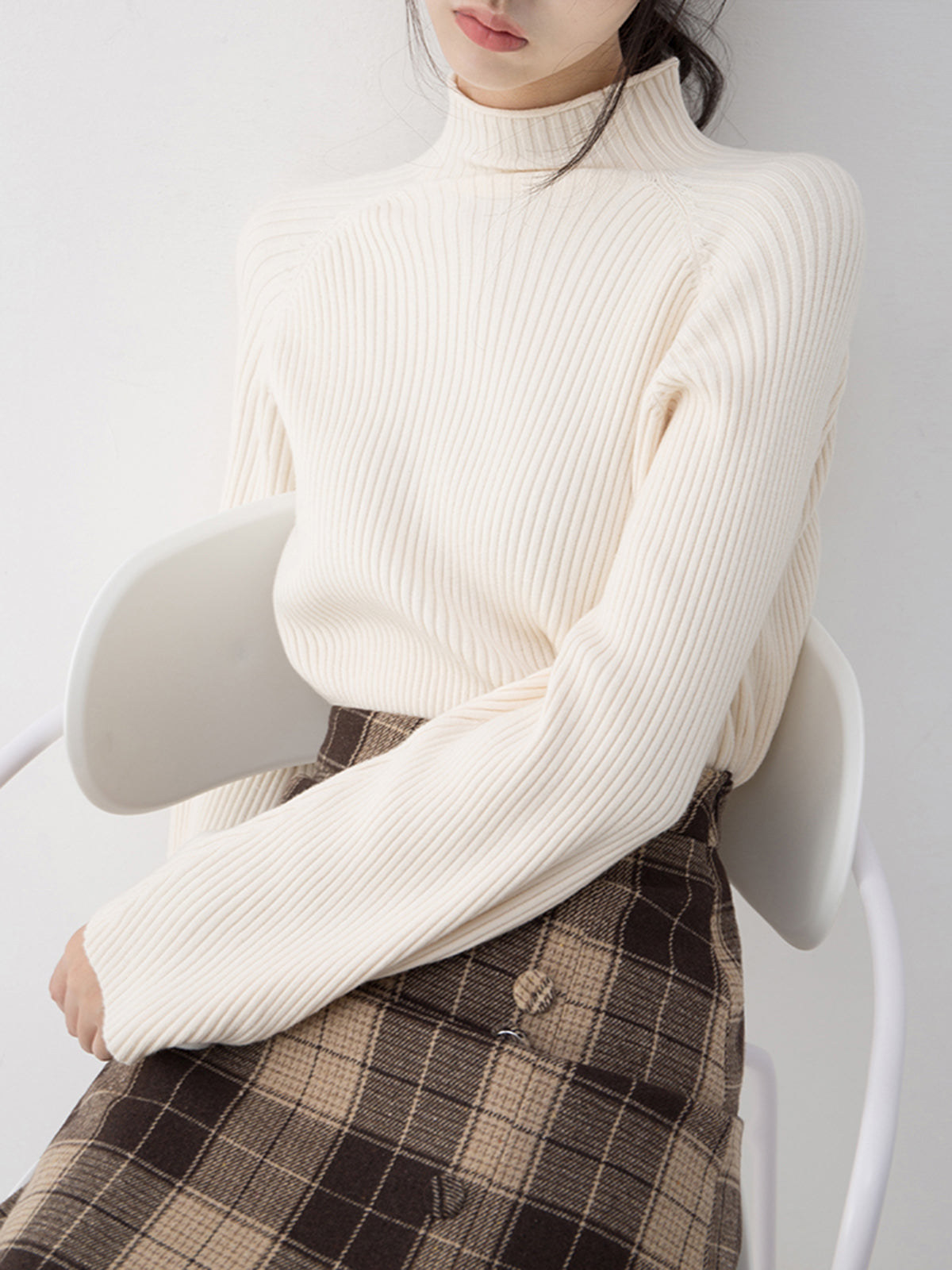 Pullover mit Strickstruktur in Cremeweiß