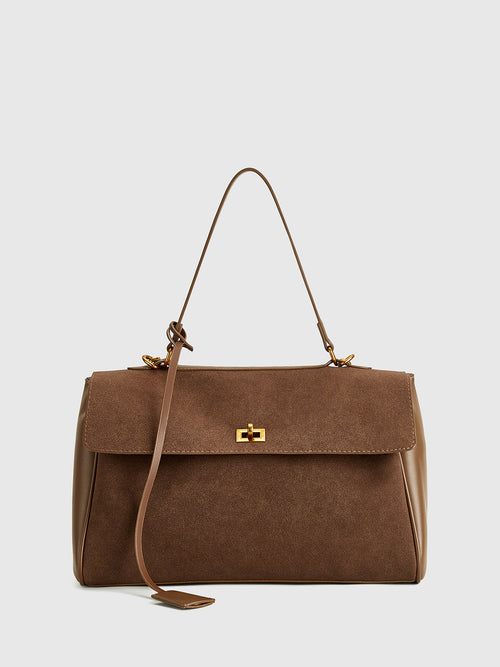 Alltags-Schultertasche mit Überschlag und viel Stauraum