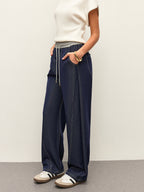 Hose mit Bindedetail und Denim
