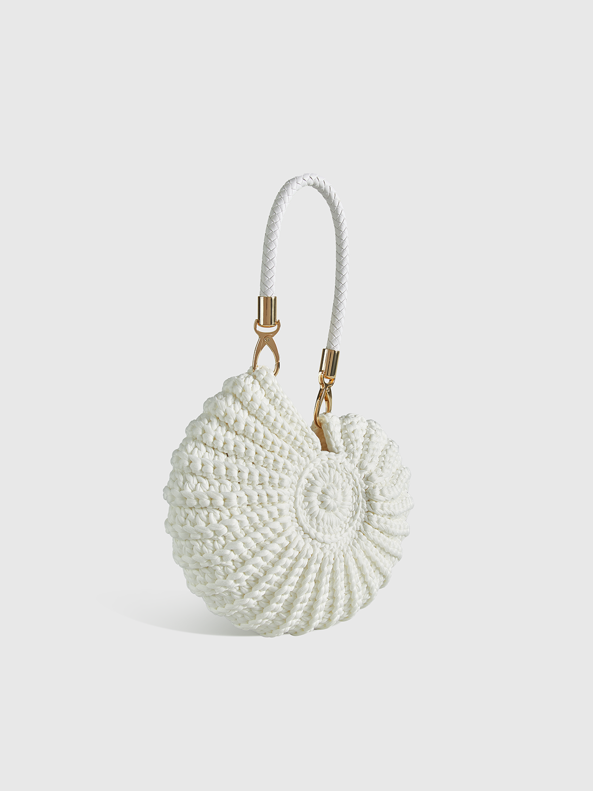 Handtasche in Häkeloptik in Muschelform