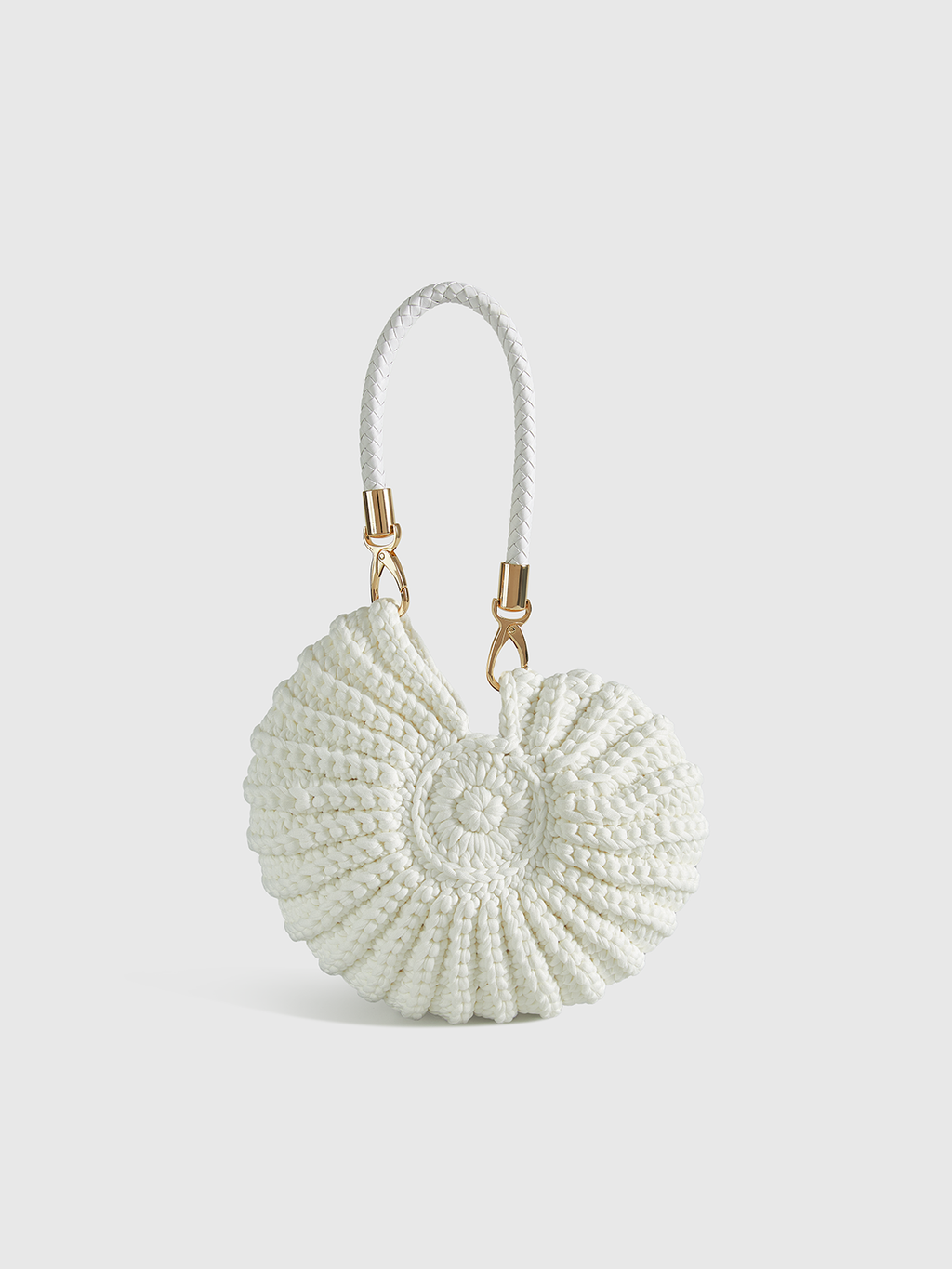 Handtasche in Häkeloptik in Muschelform