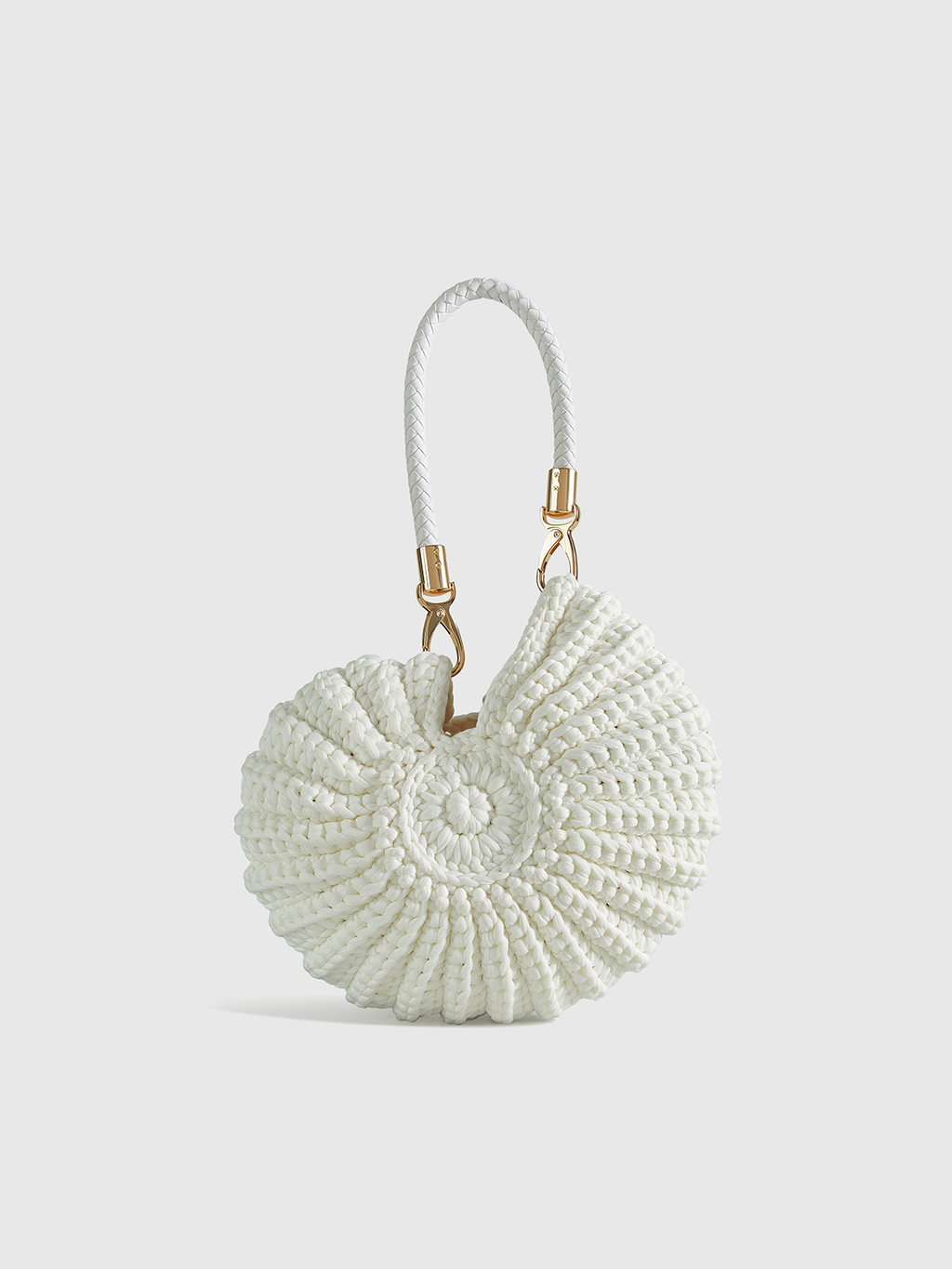 Handtasche in Häkeloptik in Muschelform