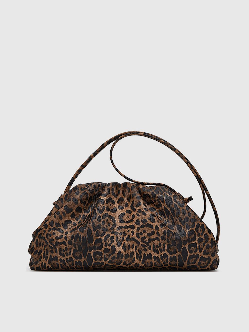 Tasche im Leoparden-Print mit Raffung