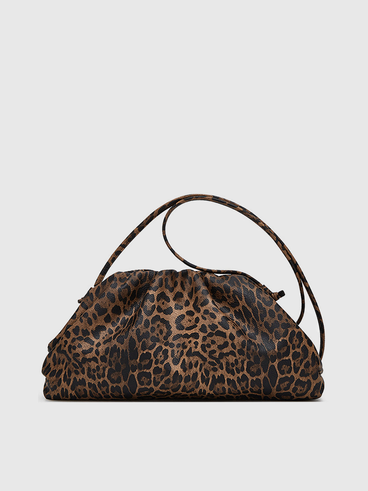 Tasche im Leoparden-Print mit Raffung