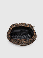 Tasche im Leoparden-Print mit Raffung