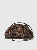 Tasche im Leoparden-Print mit Raffung