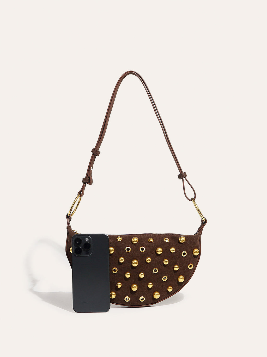 Schultertasche mit Nieten