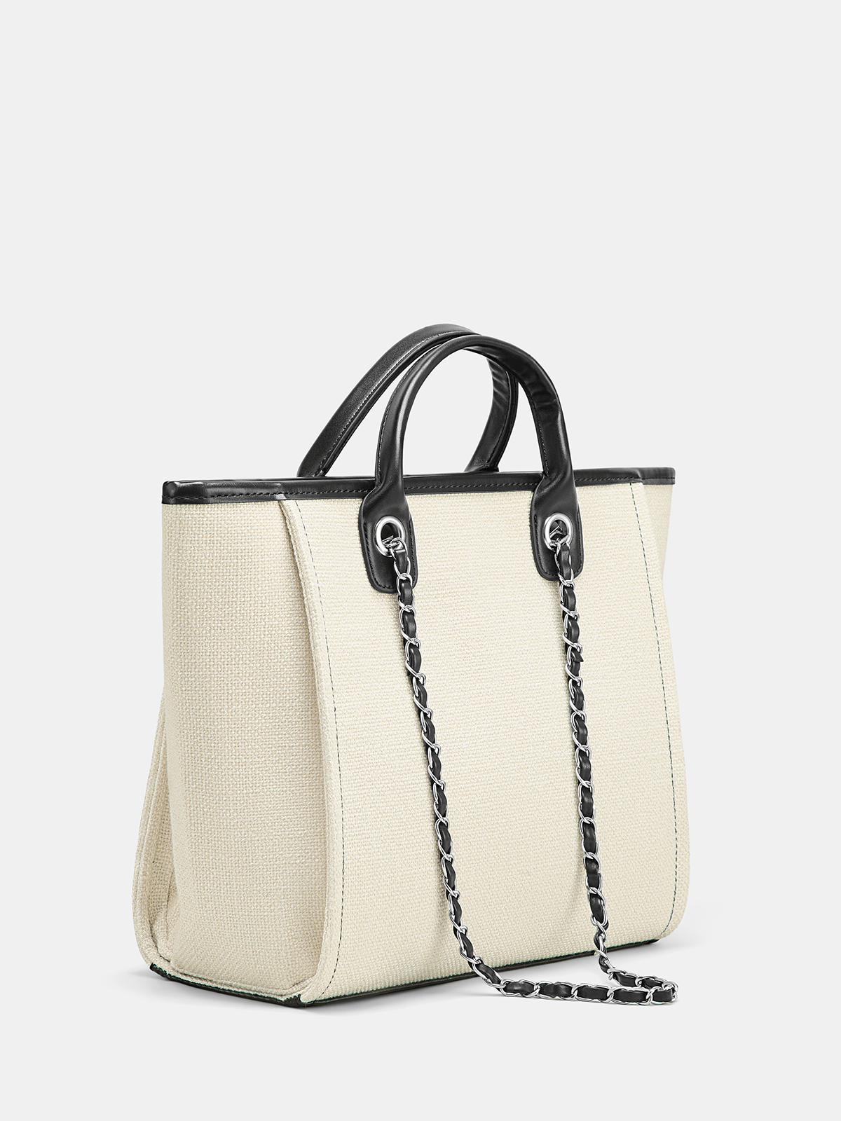 Shopper aus Canvas mit Kettenriemen