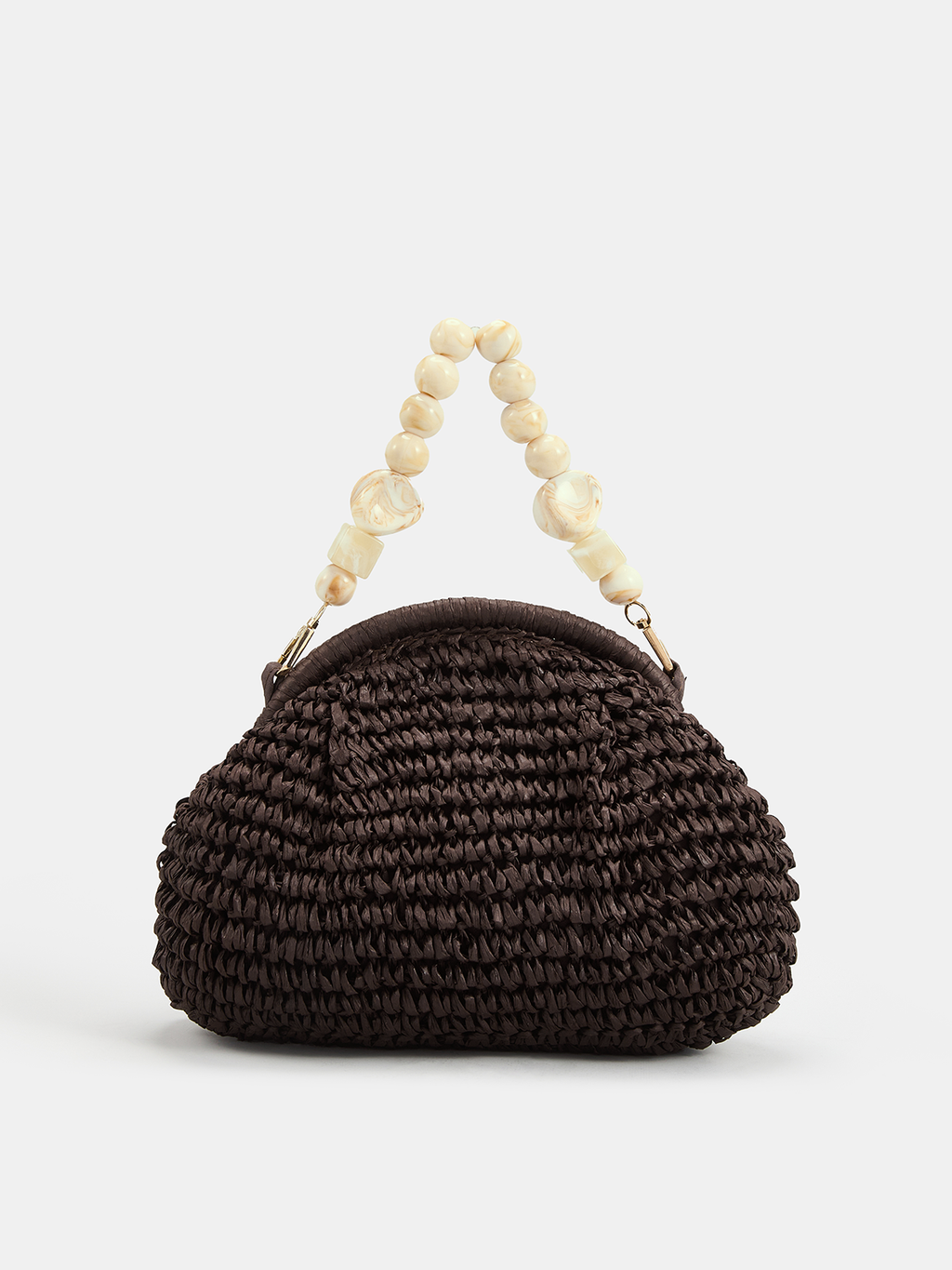 Handtasche aus geflochtenem Stroh mit Kettenriemen