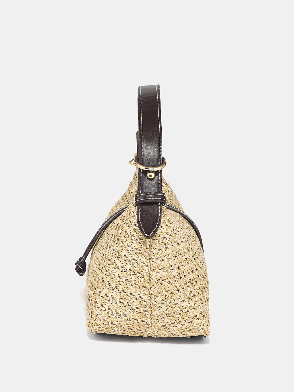 Hobo-Bag aus geflochtenem Stroh – Khaki